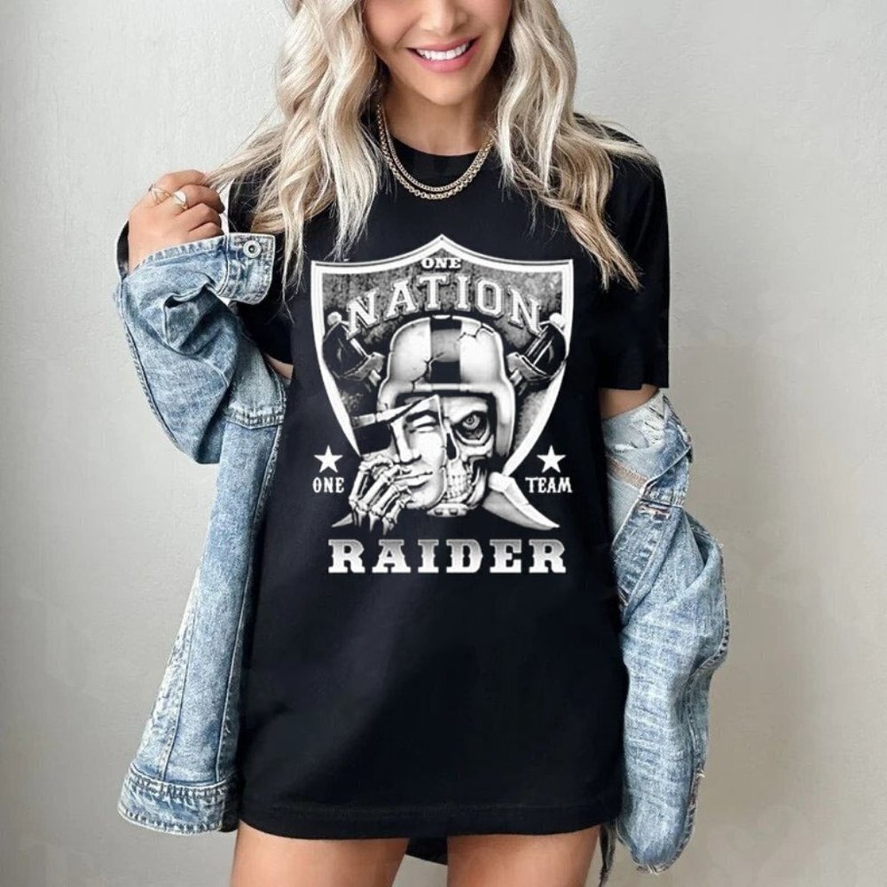 Skull One Nation One Team Las Vegas Raiders Tshirt